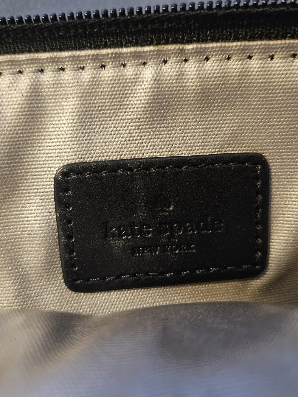 Kate Spade Black & Cream Bow Canvas Wristlet